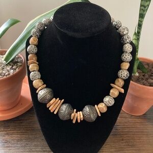 Artisan Rustic Tropical Beaded Statement Necklace (Unisex)
